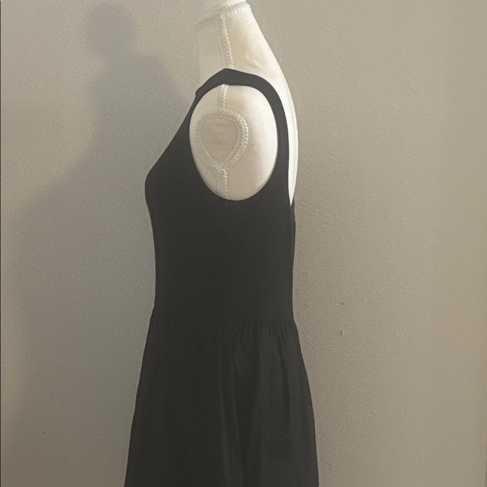 Leith Black Fit and Flare Dress Size M Sleeveless Minimalist Skater Dress - Picture 4 of 12